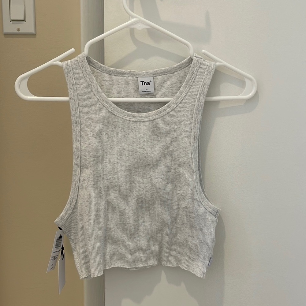 Aritzia Ribbed Cropped Racer Tank NWT